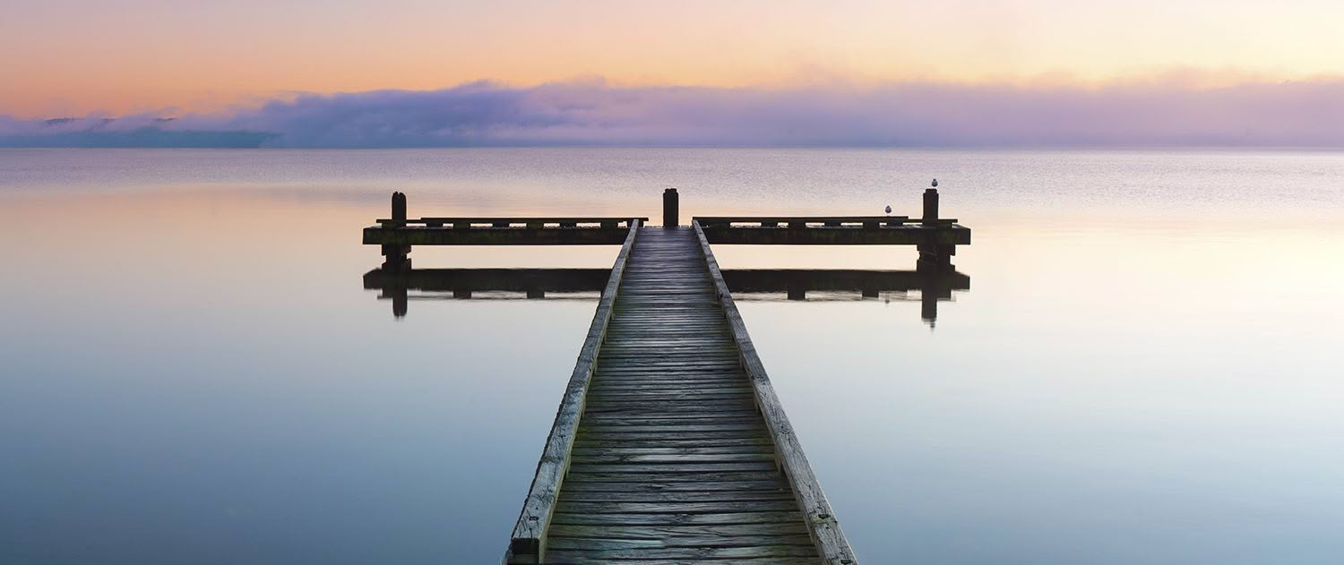 Jetty on Lake Rotorua, Bay of Plenty, New Zealand