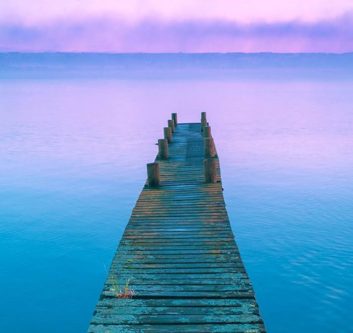 Jetty on Lake Rotorua, Bay Of Plenty, New Zealand